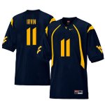 Men's West Virginia Mountaineers NCAA #11 Bruce Irvin Navy Authentic Nike Retro Stitched College Football Jersey SQ15I75TF